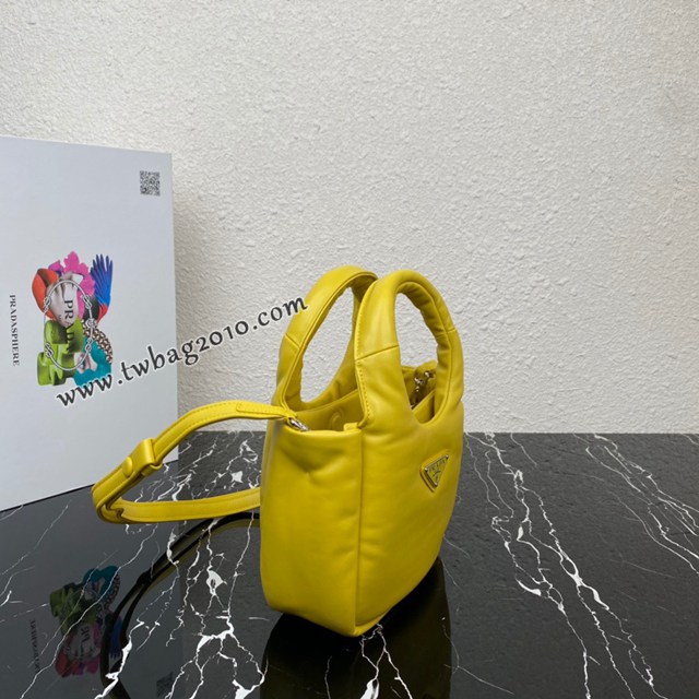 Prada專櫃新款小號菜籃子包 1BA359 普拉達軟羊革菜籃子手袋手提肩背女包 csp1699